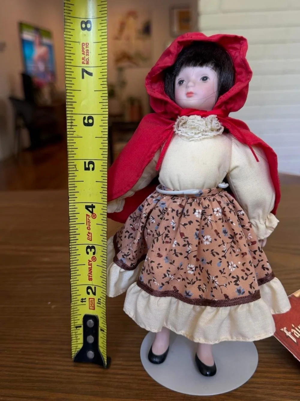 Vintage Russ Berrie Porcelain Doll Red Riding Hood Doll with original box  7.5”